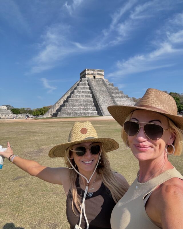Jennifer Shaffer in Yukatan Penninsula, Mexico by the Mayan Step Pyramids.