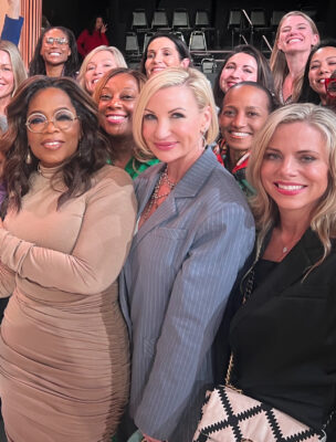 Jennifer Shaffer with Oprah and studio audience.